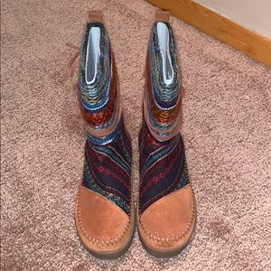 Nepal Boot Cognac Suede Textile Mix